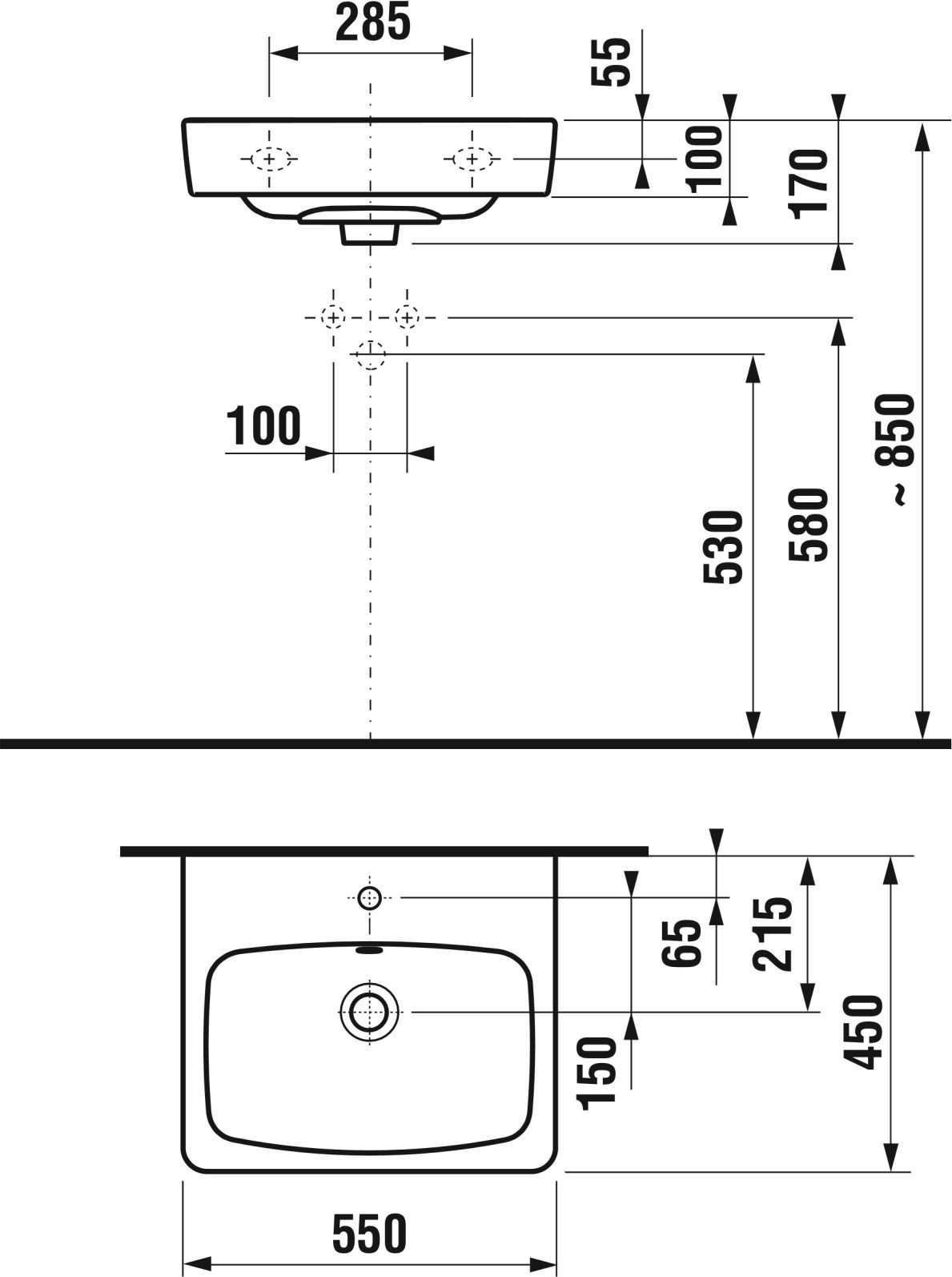 JIKA Lyra Plus Design Line 550x450 mm White