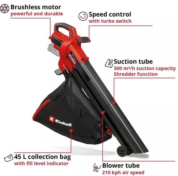 Einhell Akku-Laubsauger VENTURRO 18/210, 18 Volt
