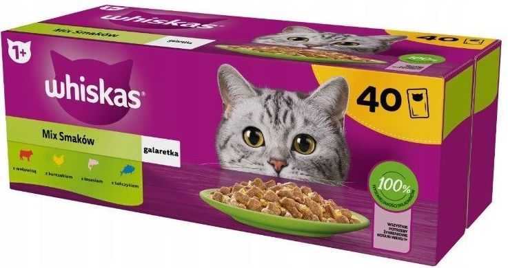 Whiskas Mix Favourites in jelly – wet cat food – 40x85 g