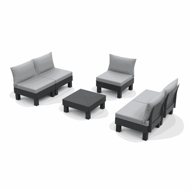 Keter Darza mebeļu komplekts Elements Full Set (5 Seater) pelēks/ga Grey/light grey garden furniture set Elements Full Set (5 Seater)