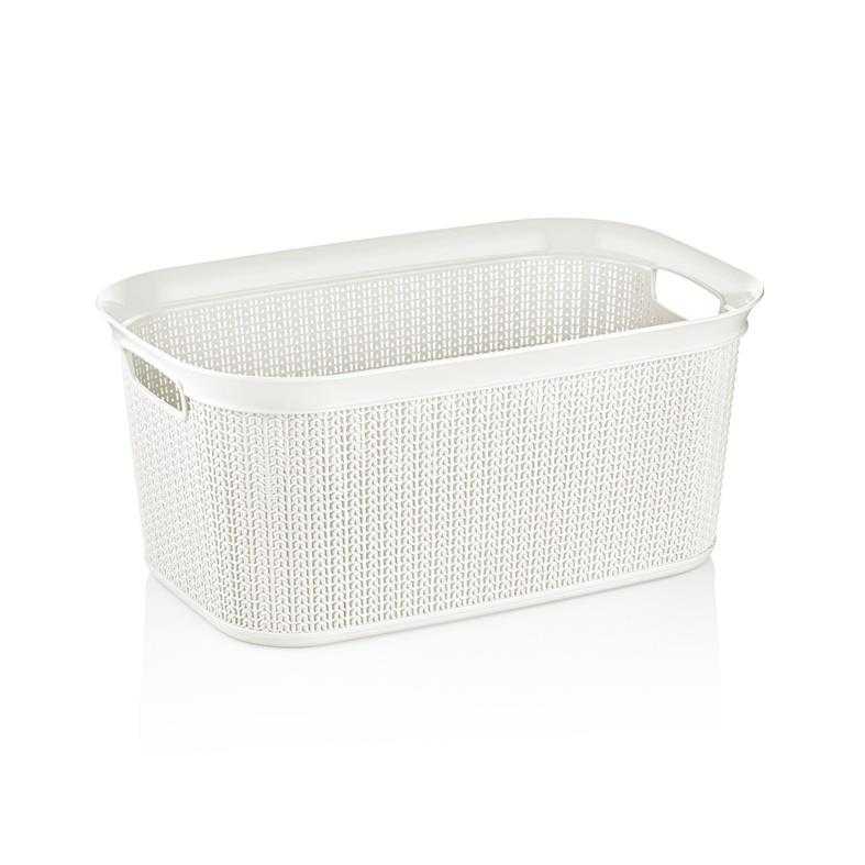 UCSAN 38L Knit Laundry Basket, White, 57x37x25cm