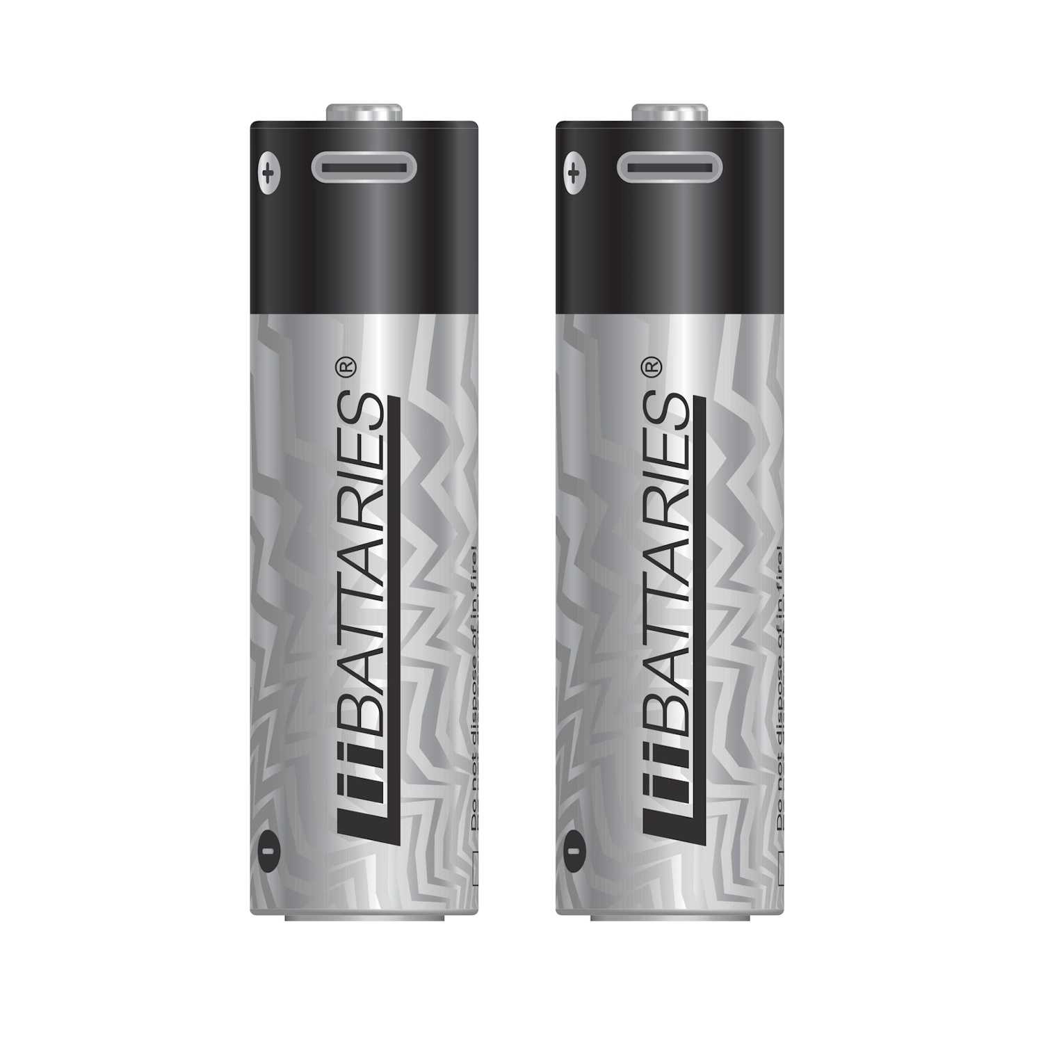 Liibattaries USB-C rechargeable lithium-ion 18650 batteries, 2000mAh (2 pack)