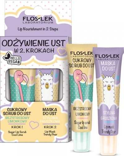 FLOSLEK FLOS*LIP LIP CARE VEGE Duo (Lime Scrub + Pear Mask)