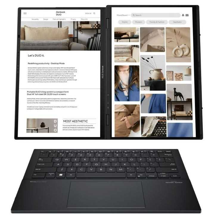 ASUS ZenBook Duo OLED UX8406CA-PZ068X 14-inch 120Hz 285H 32GB 1SSD EN W11P Gray
