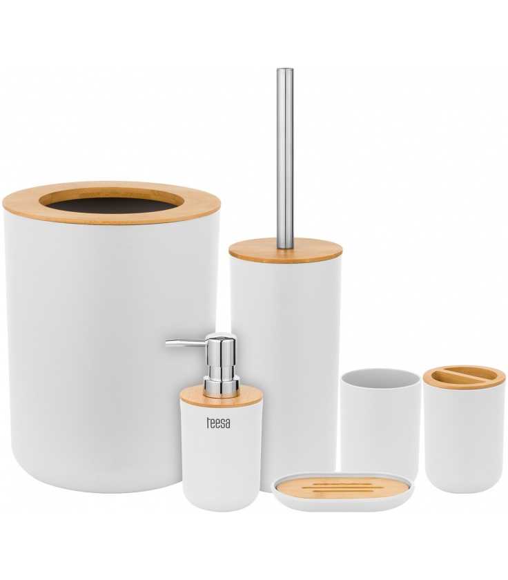 TEESA Bathroom Accessory Set 6pcs White