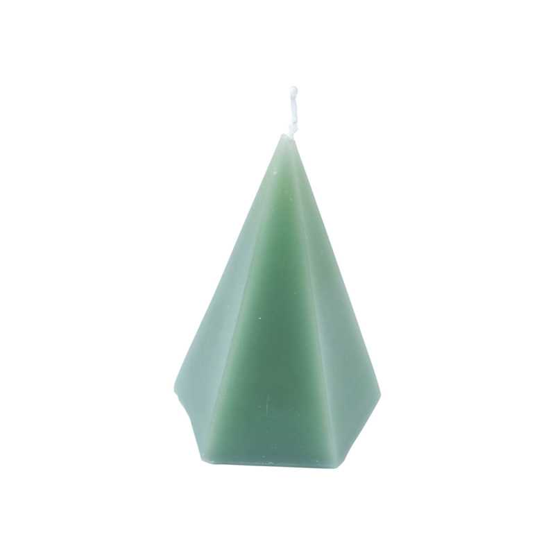 Homea Candle pyramid, green, 12x7x7cm