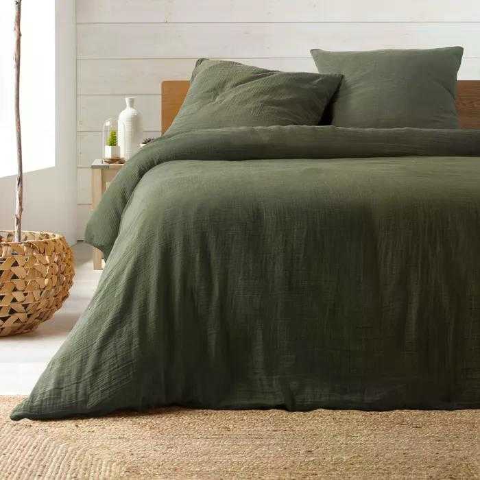 Douceur d`Interieur ANGELIA Bed Linen Set, Dark Green, 240x220cm, 63x63cm