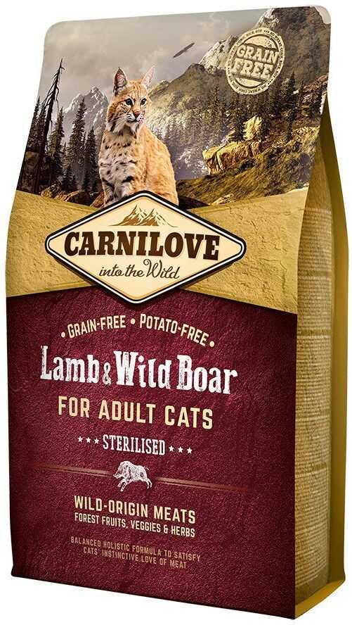 CARNILOVE Sterilised Lamb and Wild Boar Adult, 2kg