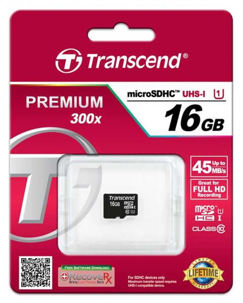 Transcend SD microSD Card 16GB SDHC