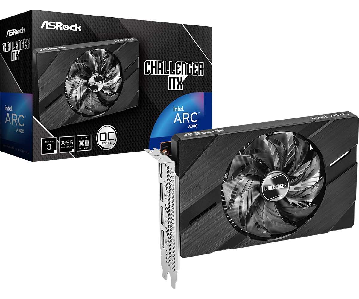 ASROCK Intel Arc A380 Challenger ITX OC 6GB GDDR6 96-bit
