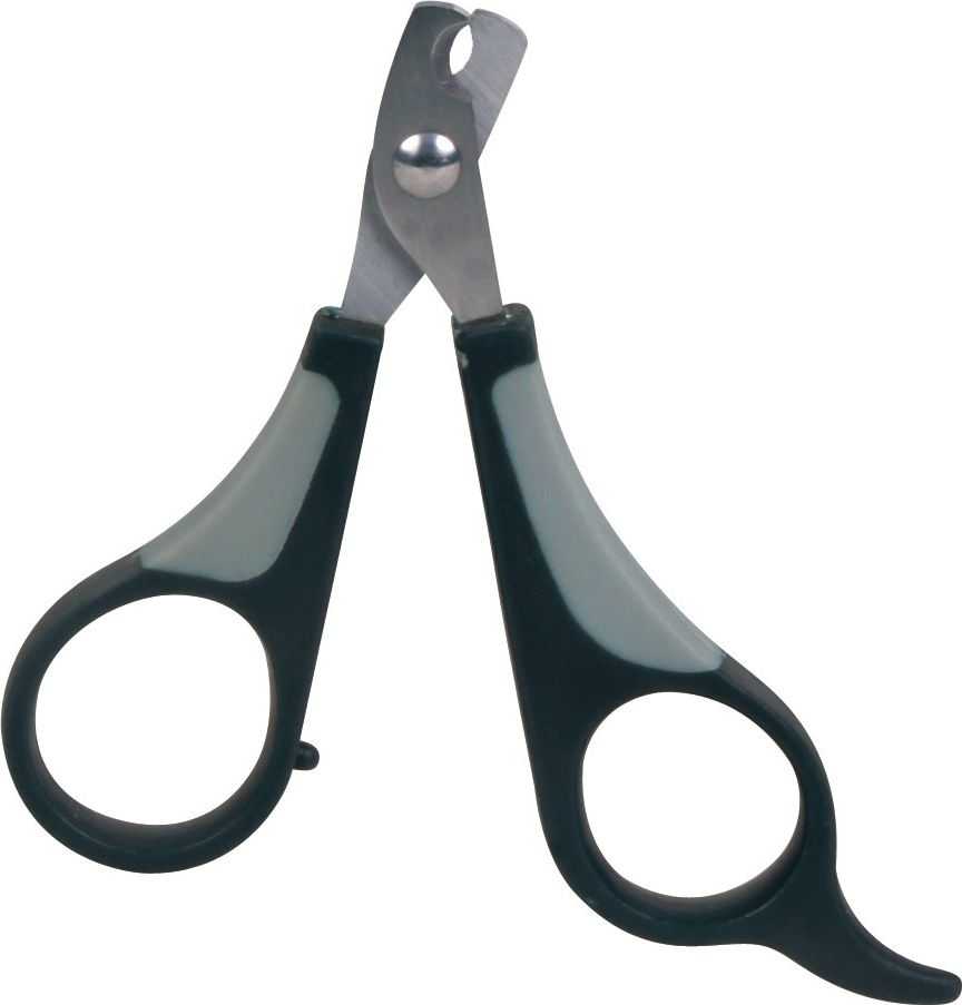 Trixie 2373 pet grooming scissors, black, grey