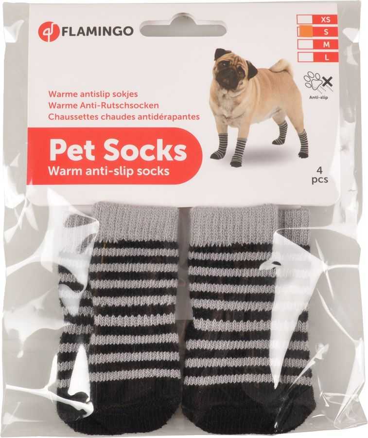 FLAMINGO Black/Grey Socks Set, 4 pairs