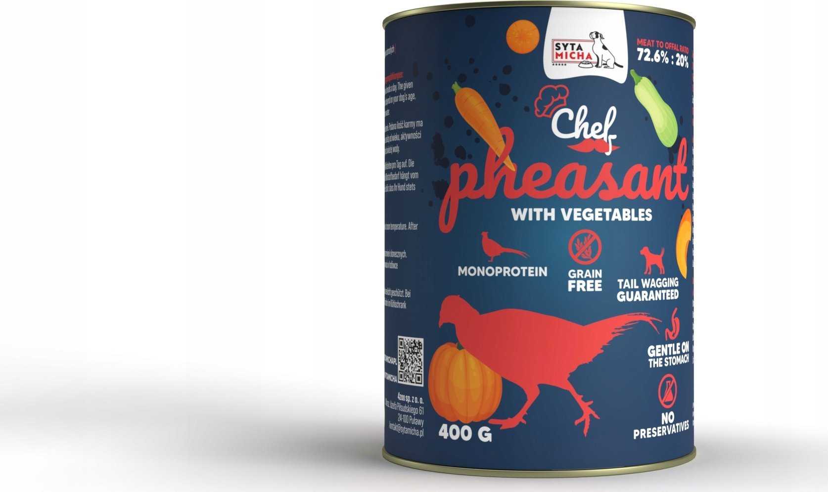 SYTA MICHA Chef Pheasant with Vegetables – Wet Dog Food – 400g