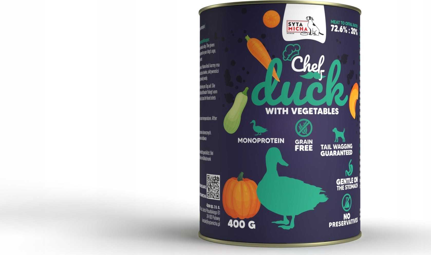 SYTA MICHA Chef Duck with vegetables – wet dog food – 400g