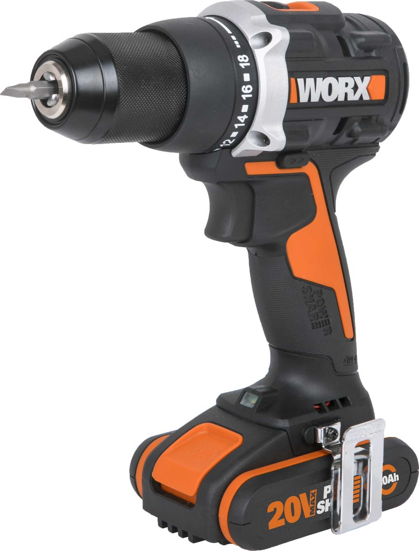 WORX WX102 20-volt drill/driver with 2 x 2 Ah battery packs