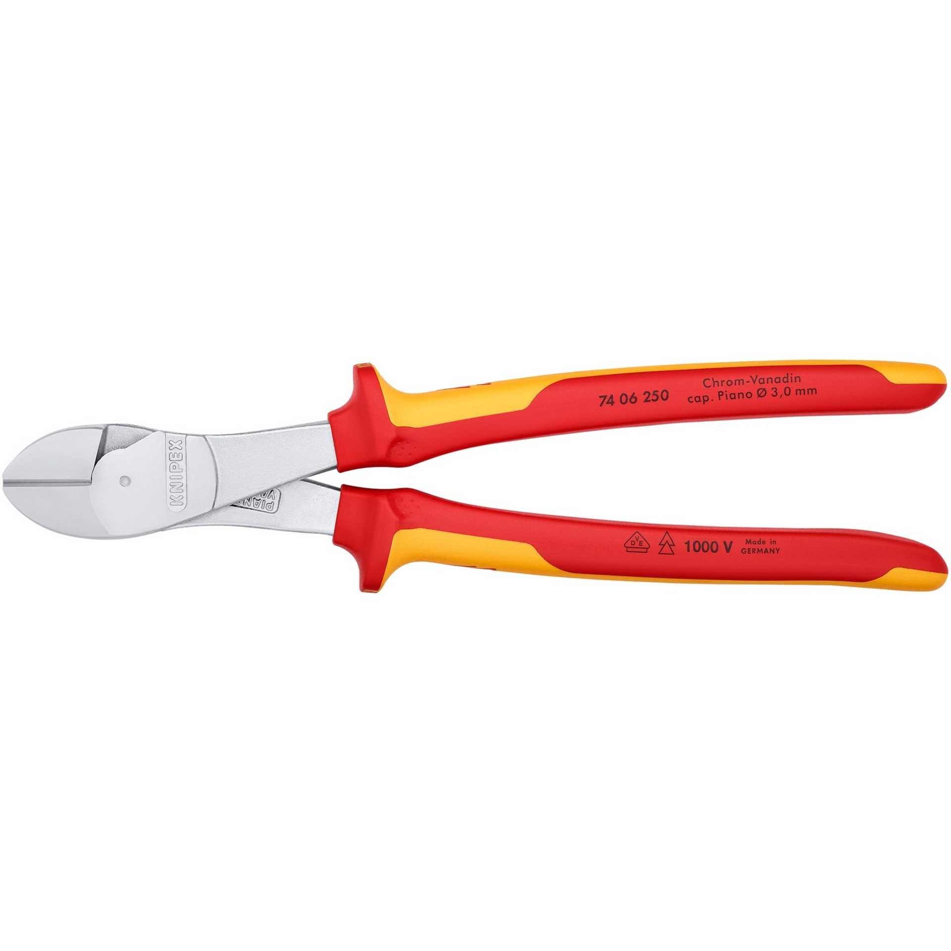 Knipex heavy-duty diagonal cutting pliers 74 06 250 VDE (red/
