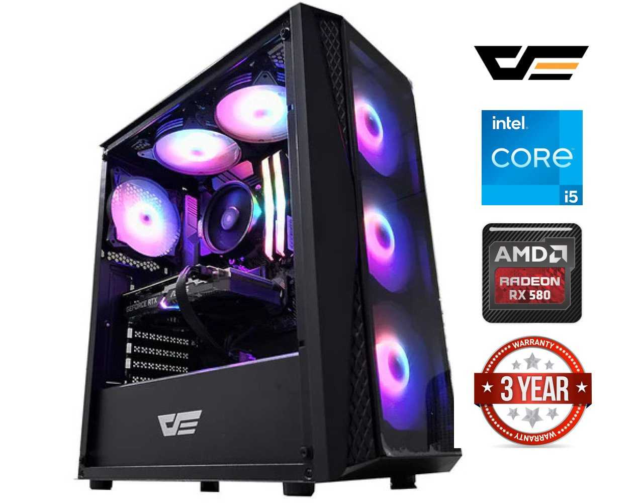 MDATA GAMING Core i5-12400f, 16GB, 512GB SSD, 1TB HDD, RX 580, no operating system