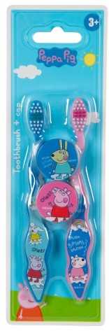 Peppa Pig Toothbrush + Cap Blue / Pink 2 pcs