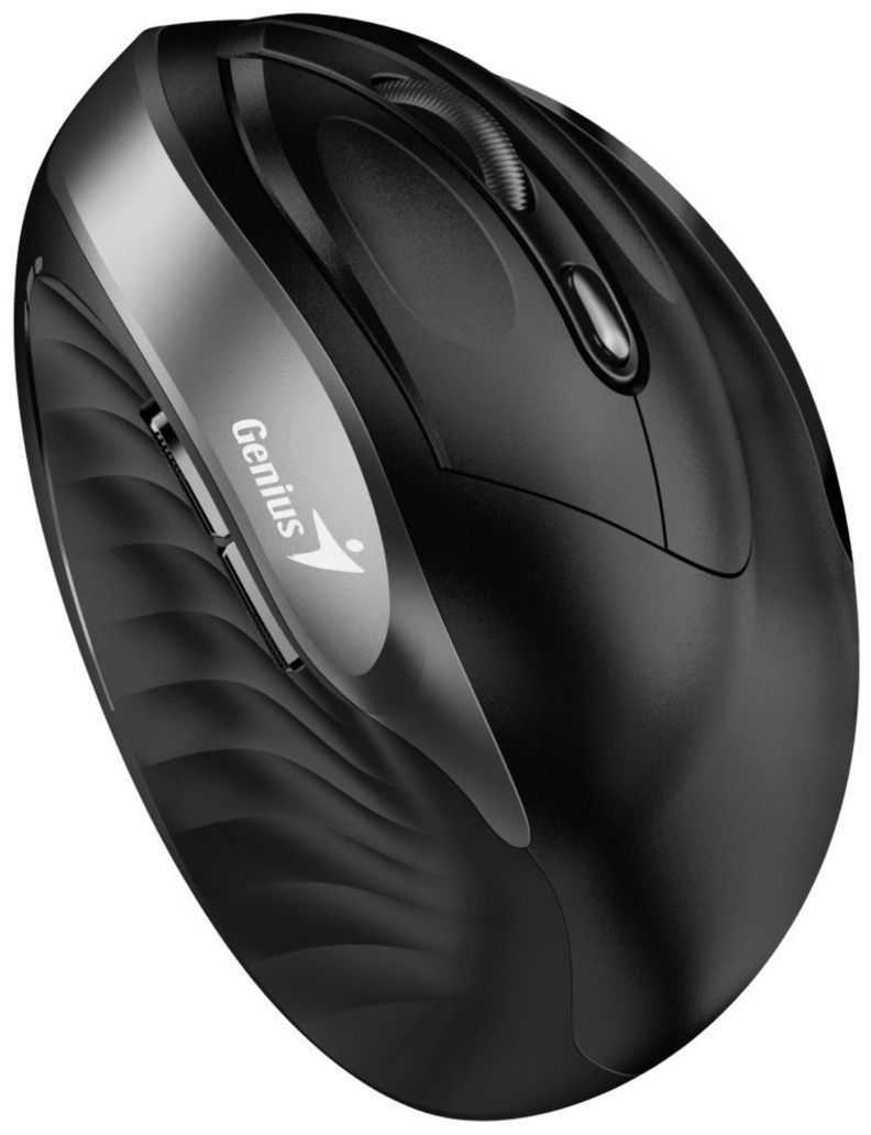 Genius Ergo 8250S/Vertical/Optical/Right-handed/1,600 DPI/Wireless USB/Black-Silver