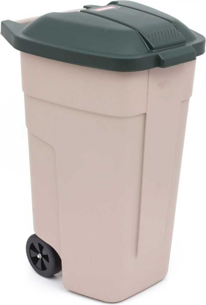 Curver 110L beige/green waste bin