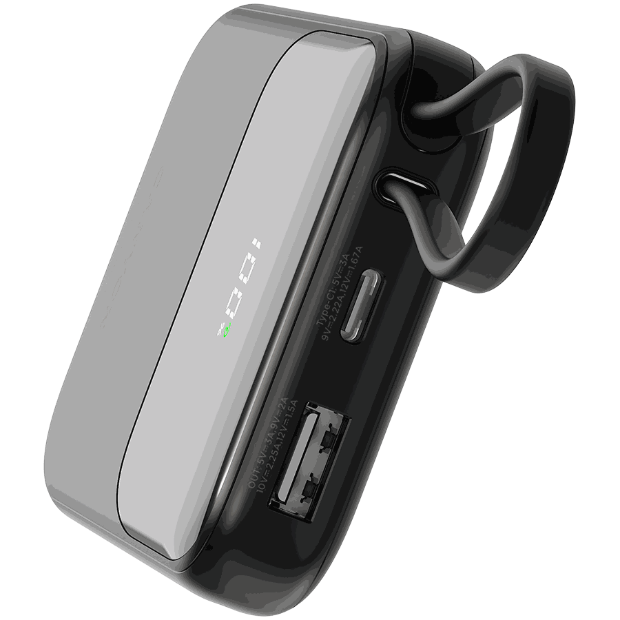 CANYON 7553010 OnPower 101 power bank with built-in cable, 10000 mAh, PD22.5