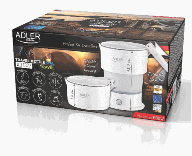 Adler Silicon Travel Kettle AD 1377 white