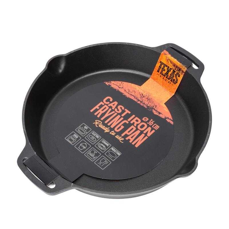 TEXAS_CLUB CAST IRON PAN 36X6.5 CM. ROUND