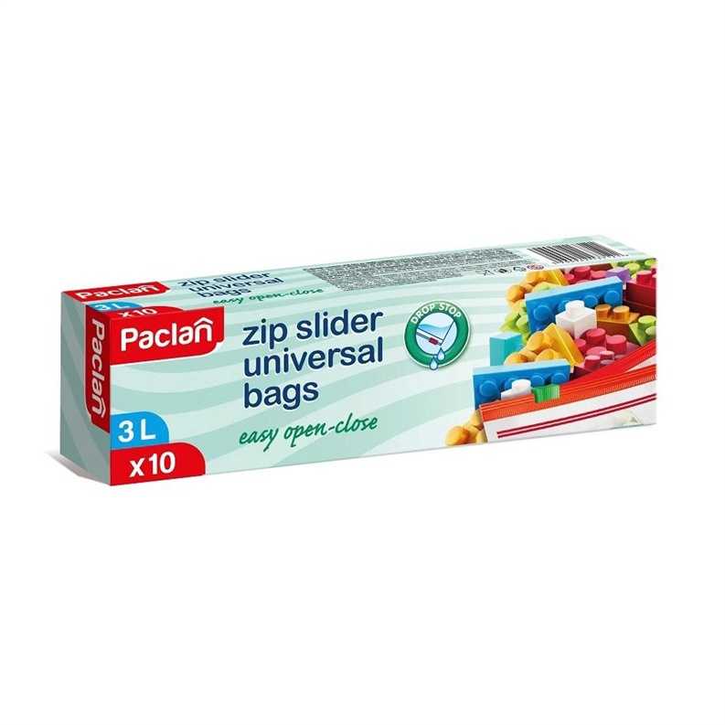 PACLAN ZIP SLIDER FREEZER BAGS 3L x 10PCS 137126