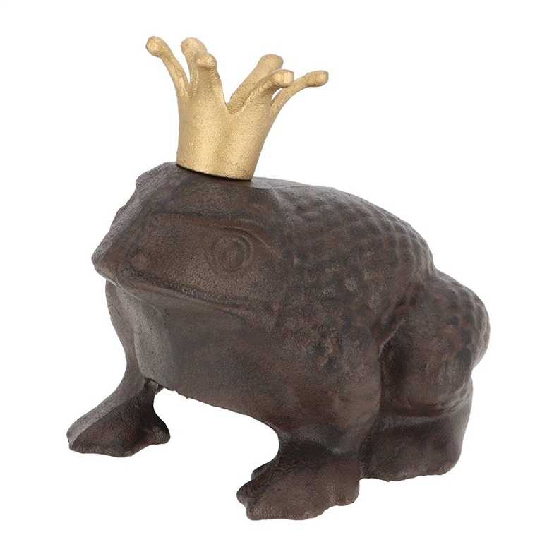 ESSCHERT_DES DECORATIVE FROG WITH CROWN 20.3X18X19.7CM
