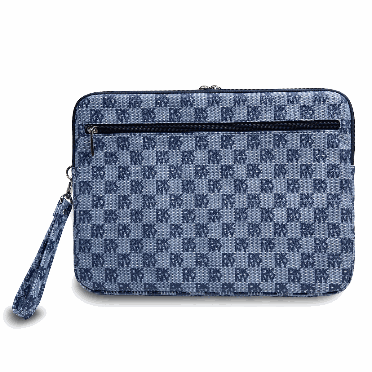 DKNY Checkered Pattern and Stripe Laptop Sleeve 13/14" Blue