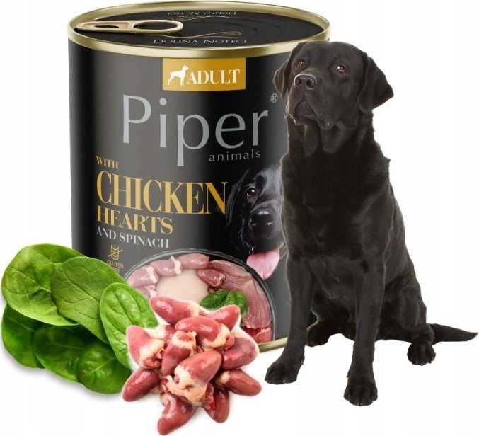 DOLINA NOTECI Piper Chicken hearts with spinach - Wet dog food - 800 g