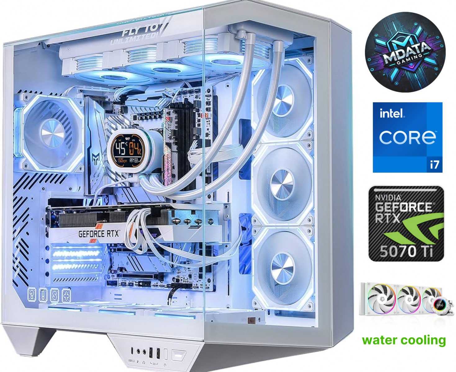 MDATA GAMING ArcticX Pro i7-14700K 32GB 512GB SSD RTX 5070Ti NoOS