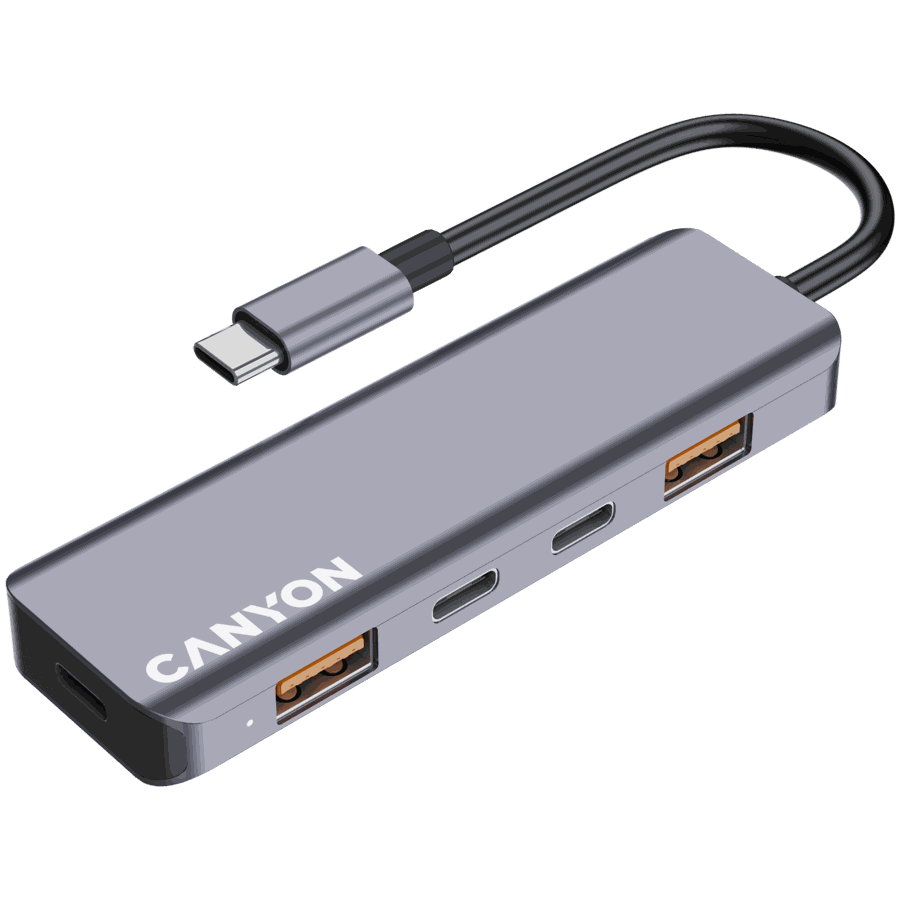 CANYON dS-18 5-in-1 USB-C Hub, Grey