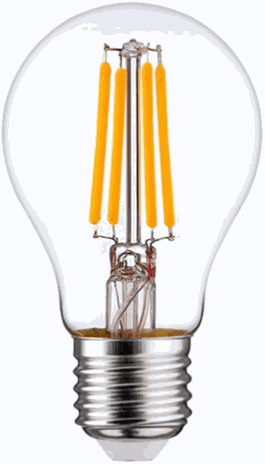 Visional LED Filament Bulb E27, A60, 6W, 840lm, 3000K, 360°