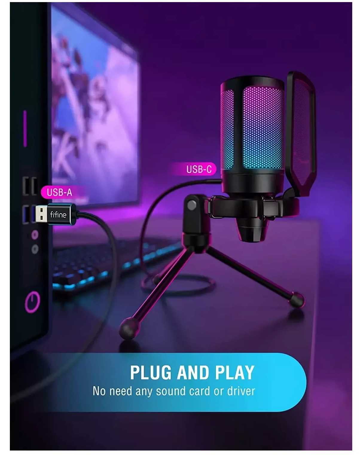 FIFINE AmpliGame A6V RGB Black