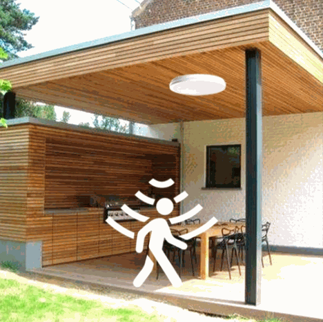 Visional 20W Moisture-proof LED luminaire with PIR motion sensor, 3CCT