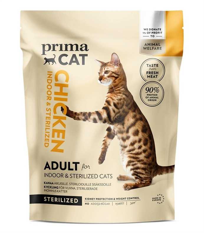 PRIMA Chicken Cat Food for Sterilized Adult Cats, 400g