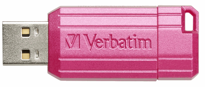 Verbatim 128GB Pin Stripe USB 2.0 Pink