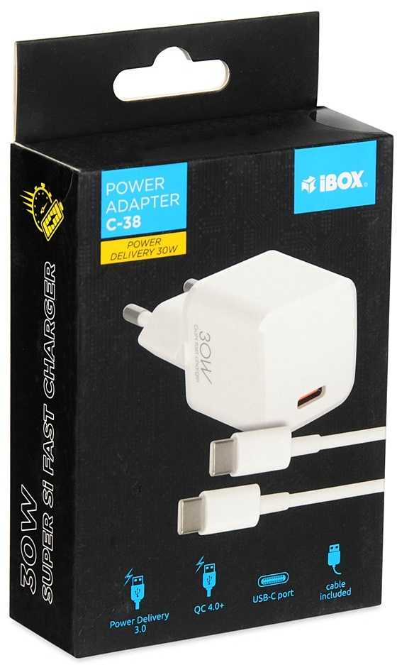 iBOX C-38 30W USB-C cable + USB-C white