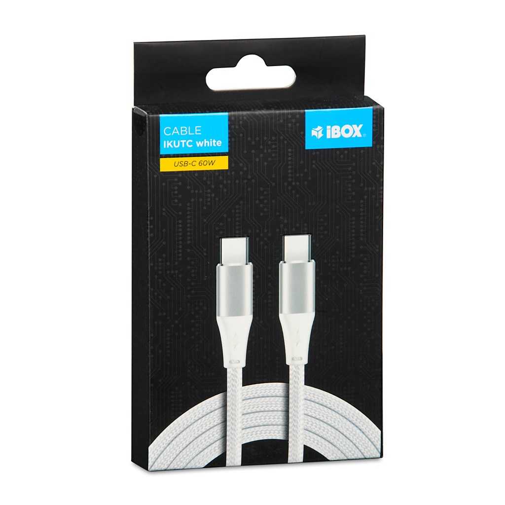 iBOX 60W 1m White USB-C Cable IKUTC1W