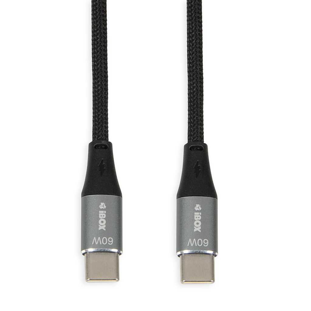 iBOX USB-C Cable, 60W, 1m, Black, IKUTC1B