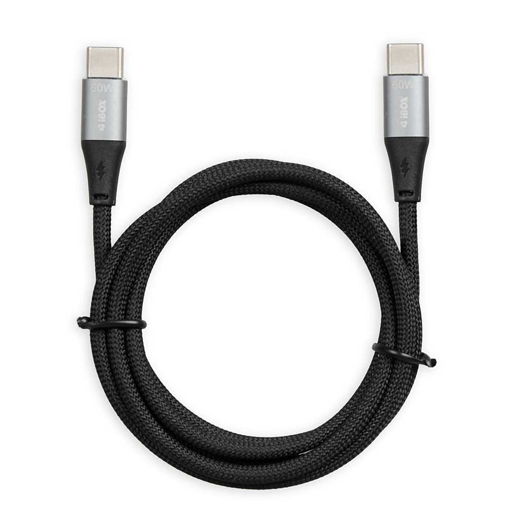 iBOX 60W 2m Black USB-C Cable IKUTC2B