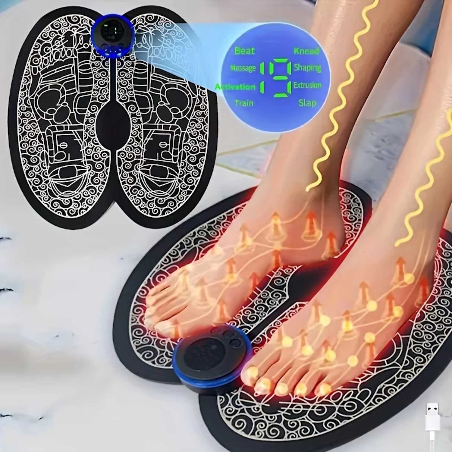 Riff Foot Massage Pad with Pulse Therapy and remote control (28.5x27cm)