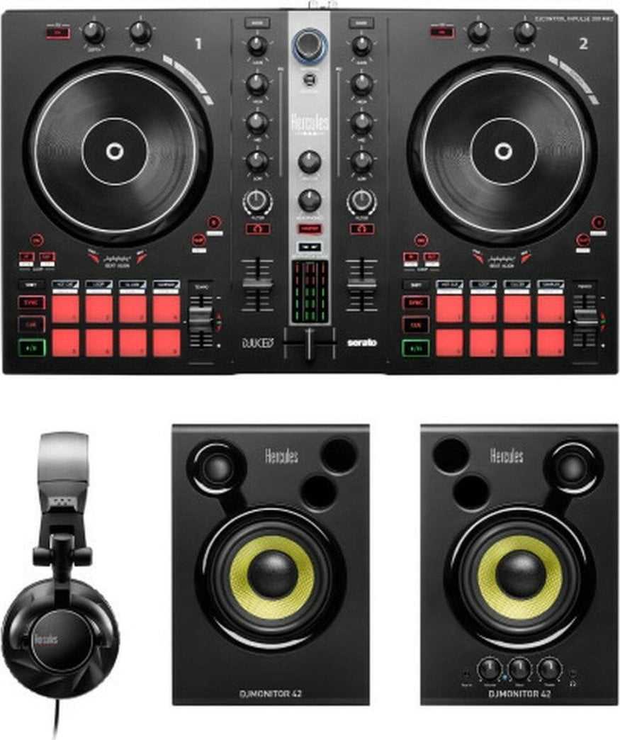HERCULES | DJ controller | DJ Essentials Kit | Speakers | USB connectivity |