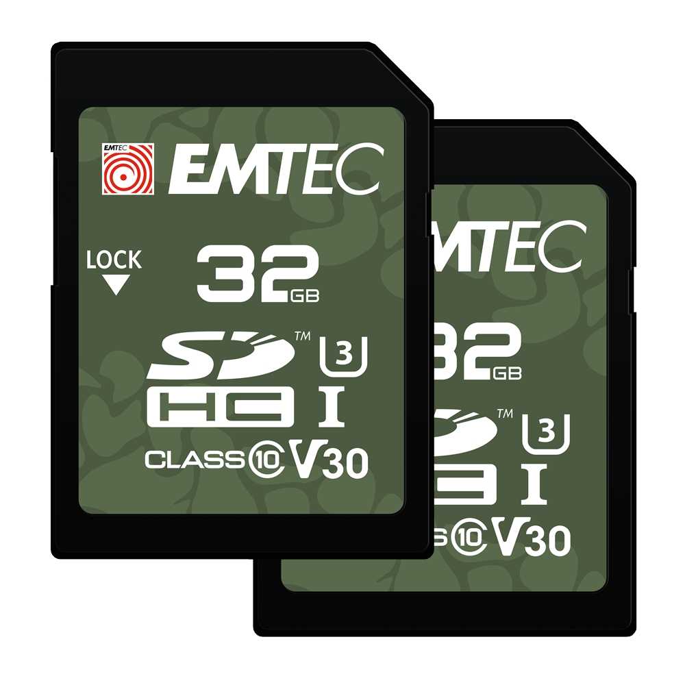Emtec 32GB SD card, UHS-I U3 V30, outdoor, 2 pack