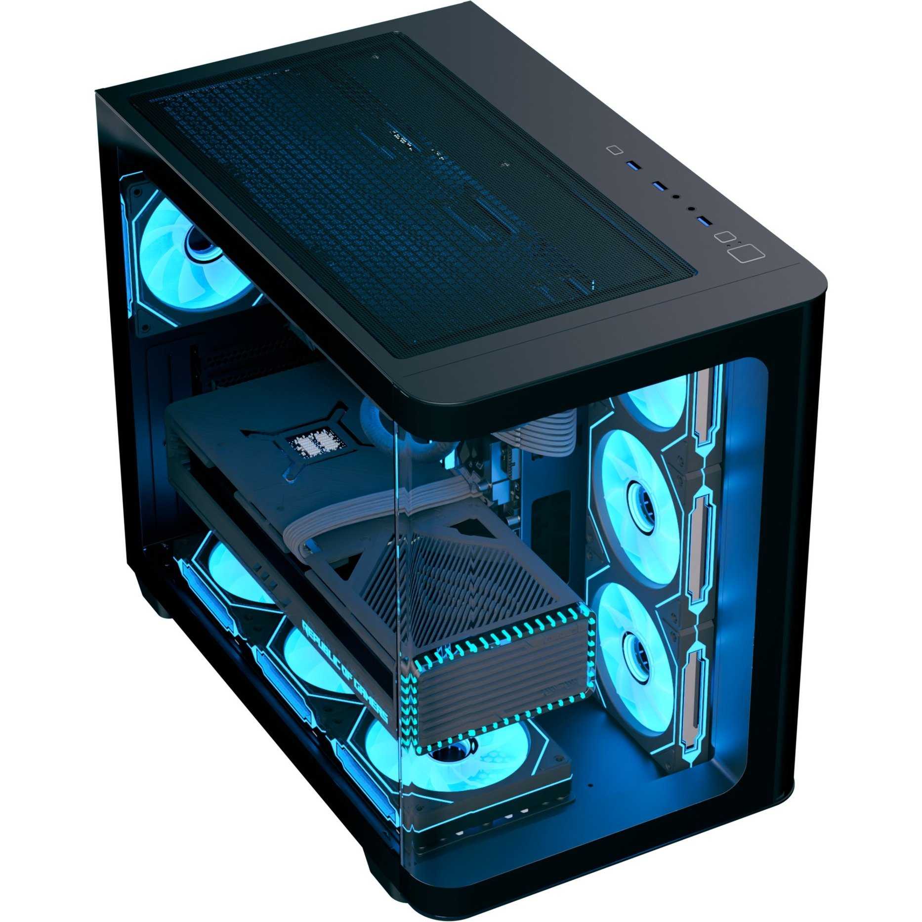 Aerocool P500C-G-BK-v1 (black, Tempered Glass x