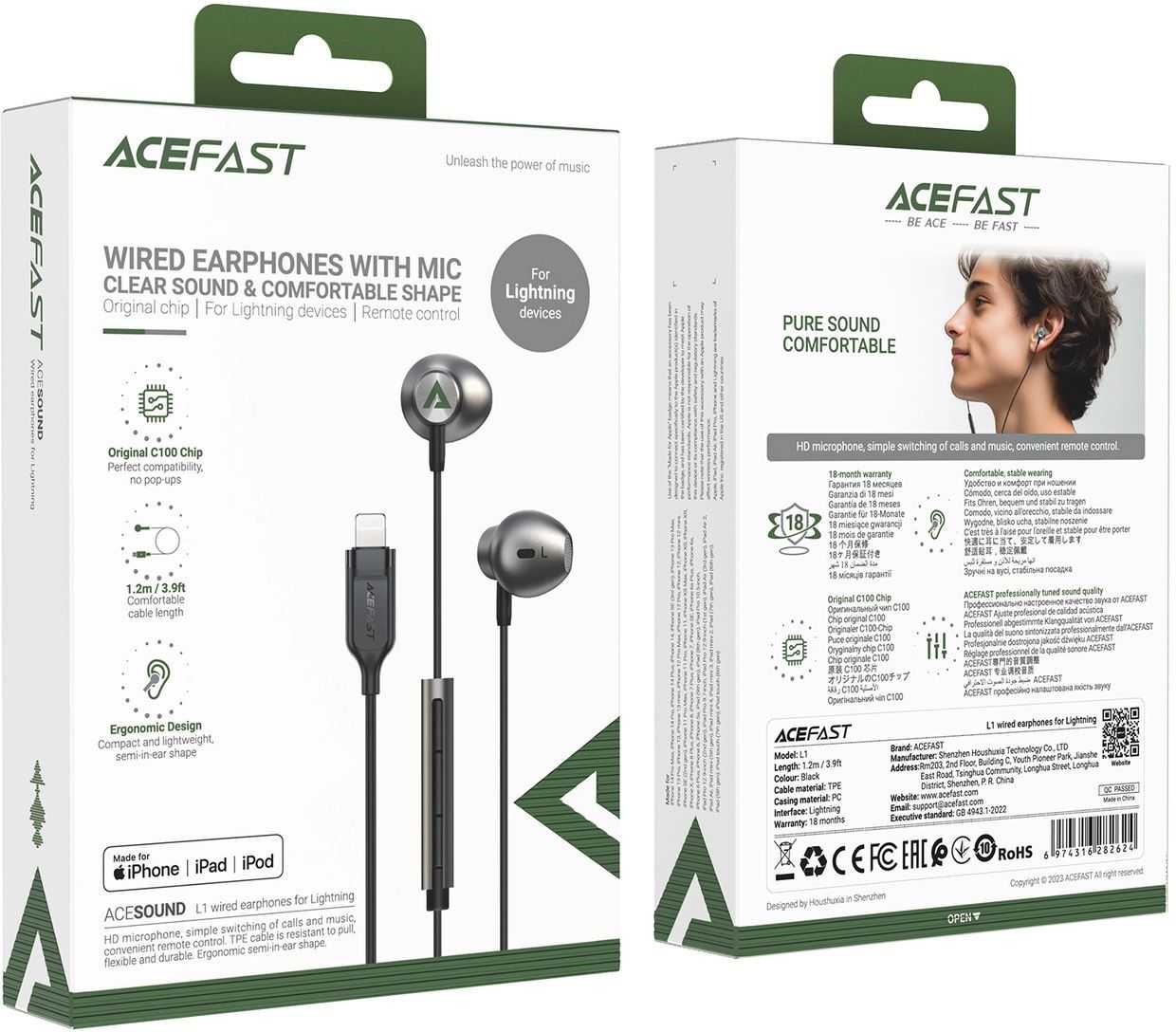 Acefast L1 Lightning Black