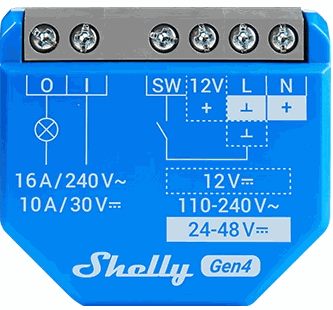Shelly 1PM Gen4 flush-mount relay, max