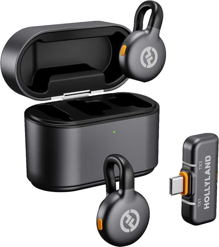 Hollyland Lark M2S Duo Wireless Lavalier Microphone with USB-C Plug Duo Gray