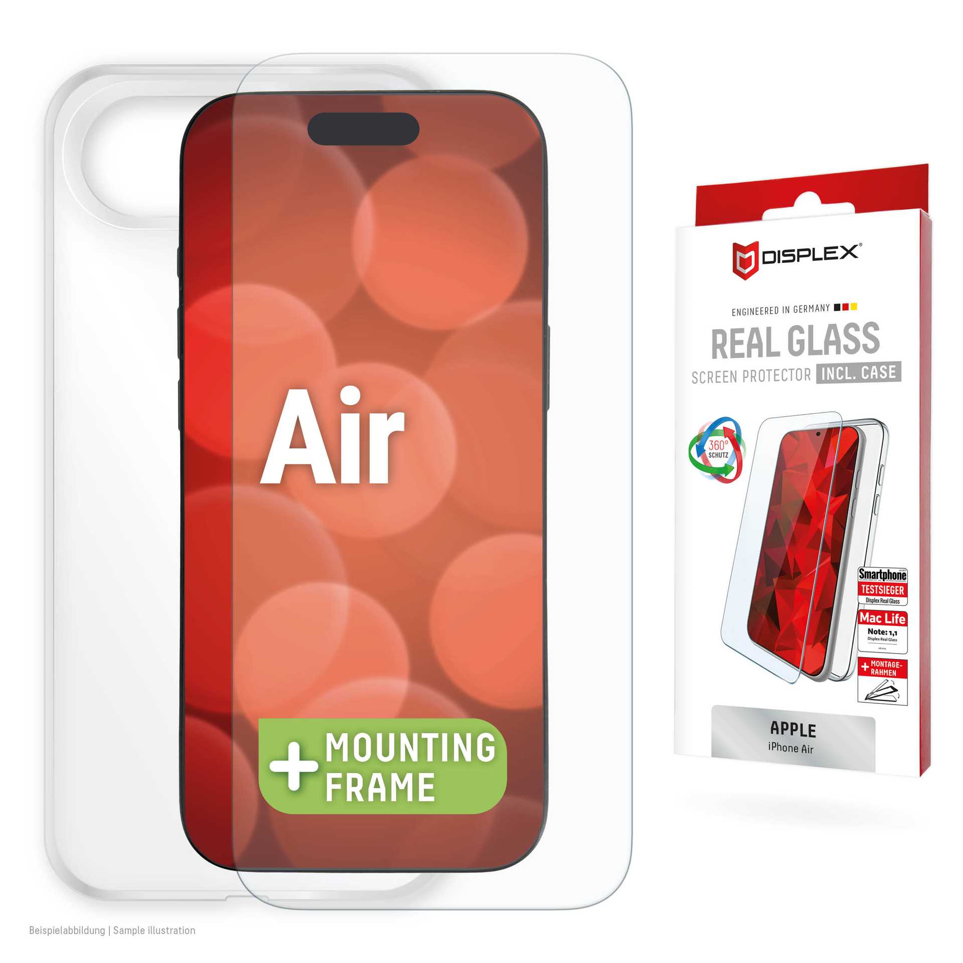 DISPLEX iPhone 17 Air Real Screen Glass + Case
